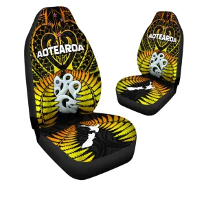 Aotearoa Fern Car Seat Covers New Zealand Hei Tiki Gold Style