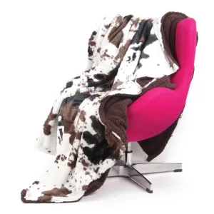 Cowhide Print Sherpa Adult Throw Blanket