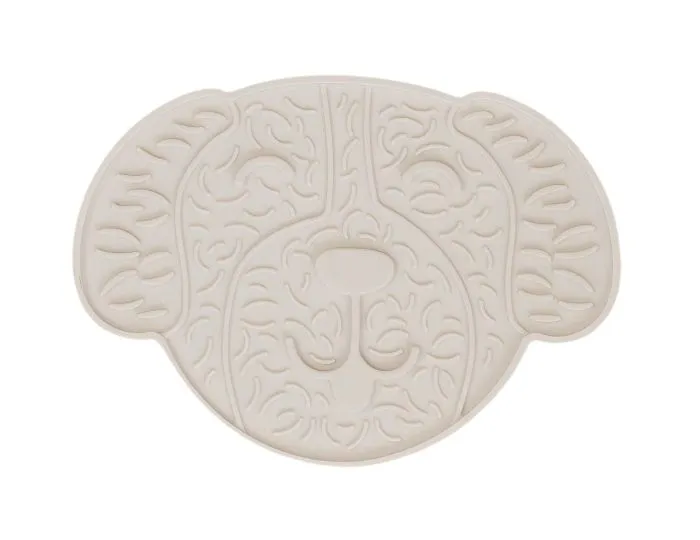 Dexypaws Dog Head Enrichment Licking Mat, White Cat & Dog
