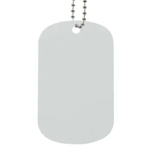 Dog Tag - WHITE - Stainless Steel - Double Sided