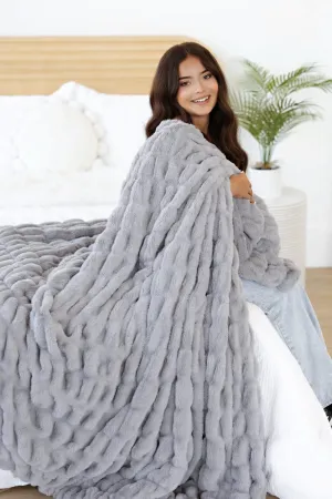 Faux Fur Blanket JulesRoche Grey Dawn Ultimate Comfort