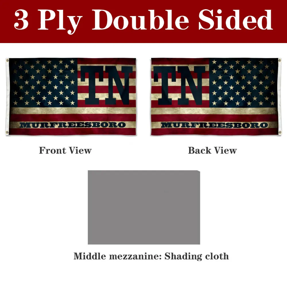 Fyon Double-sided City of Murfreesboro Flag TN Tennessee Banner