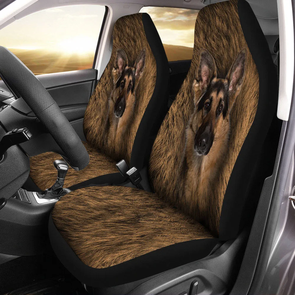 German Shepherd Dog Funny Face Car Seat Covers