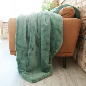Green Throw Blanket JulesRoche Plush Fabric Cozy Home Décor