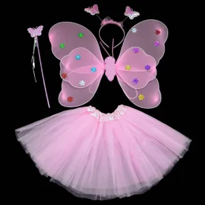 halloween Costumes for girl Cosplay Fairy Princess Butterfly Wings  Headband Tutu Skirt