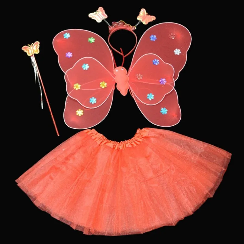halloween Costumes for girl Cosplay Fairy Princess Butterfly Wings  Headband Tutu Skirt
