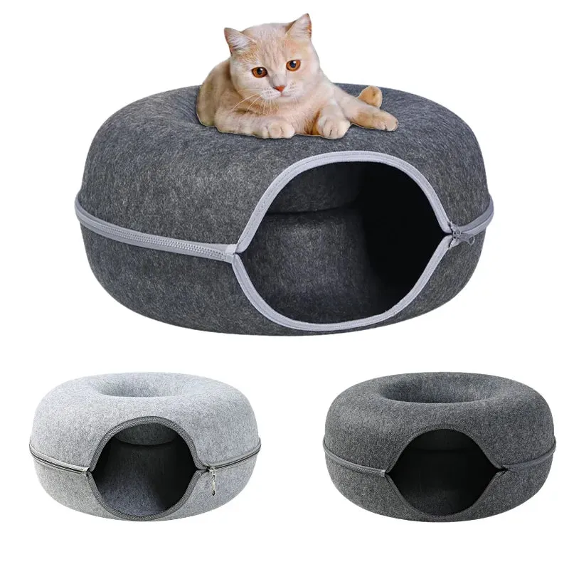 Interactive Cat Tunnel Bed - Kitty's Playful Paradise