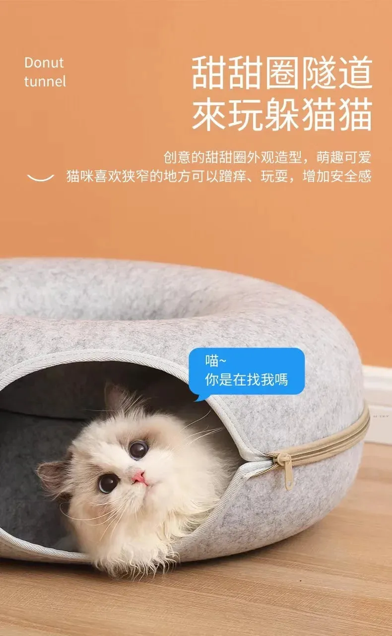 Interactive Cat Tunnel Bed - Kitty's Playful Paradise