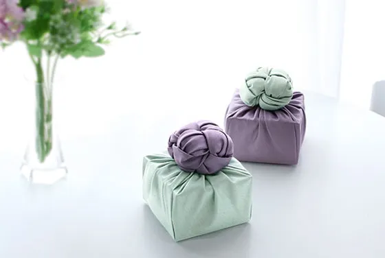 Light Purple & White Green Double Sided Bojagi