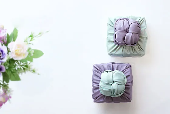 Light Purple & White Green Double Sided Bojagi