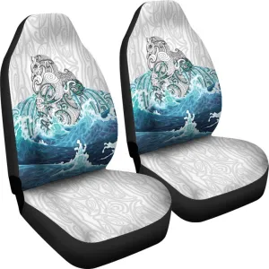 Maori Manaia The Blue Sea Car Seat Covers, White
