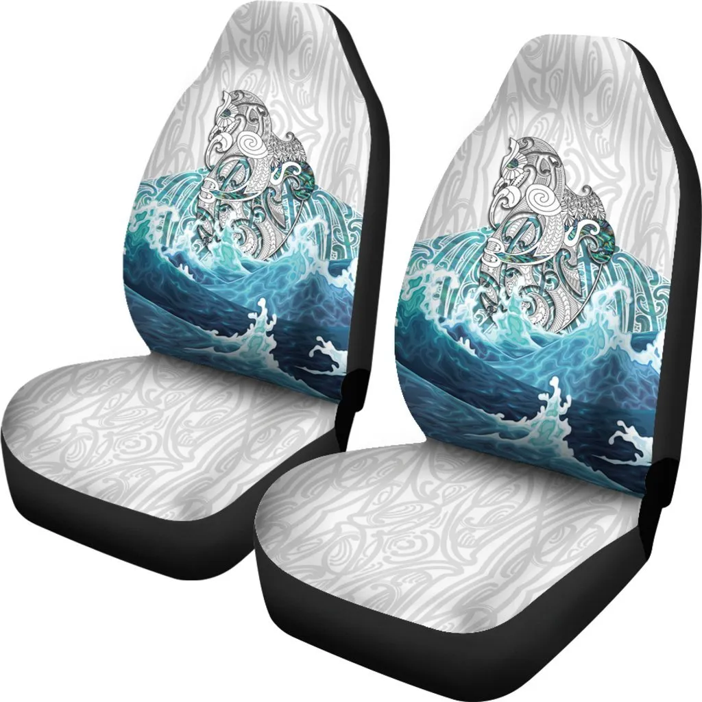 Maori Manaia The Blue Sea Car Seat Covers, White