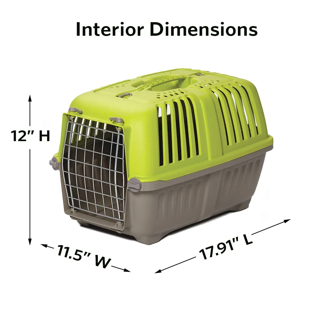 Midwest Spree Hard-Sided Travel Cat and Dog Kennel Carrier - Green - 19" X 12.7" X 12.7" Inches