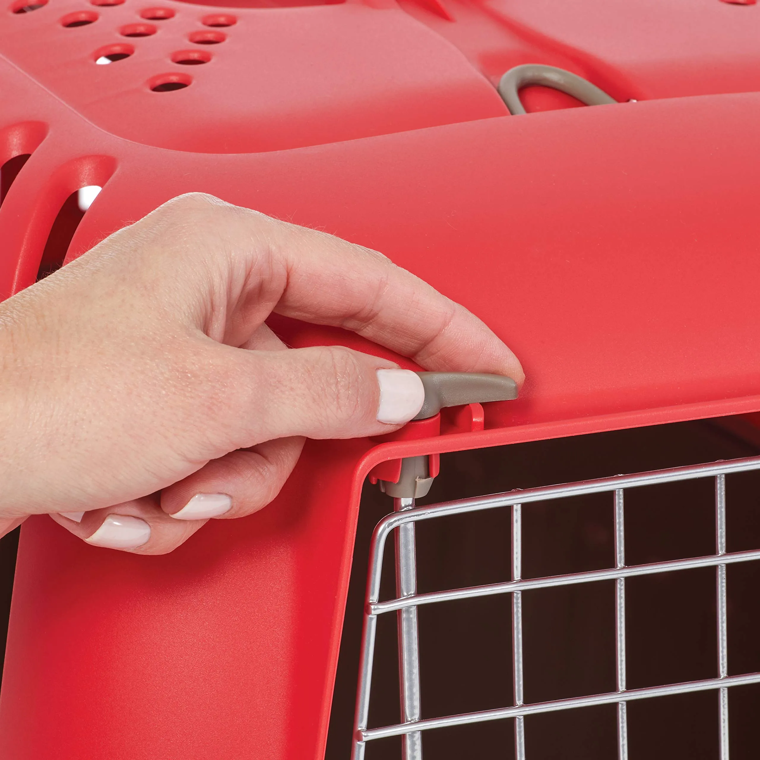 Midwest Spree Hard-Sided Travel Cat and Dog Kennel Carrier - Red - 24" X 15.5" X 15" Inches