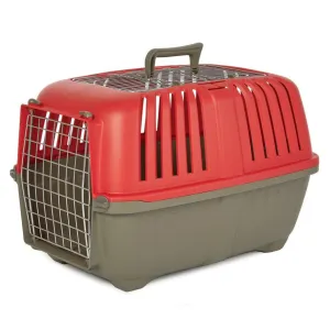 Midwest Spree Top Loading Double Door Travel Dog Kennel Carrier - Red - 24" X 15.5" X 15" Inches
