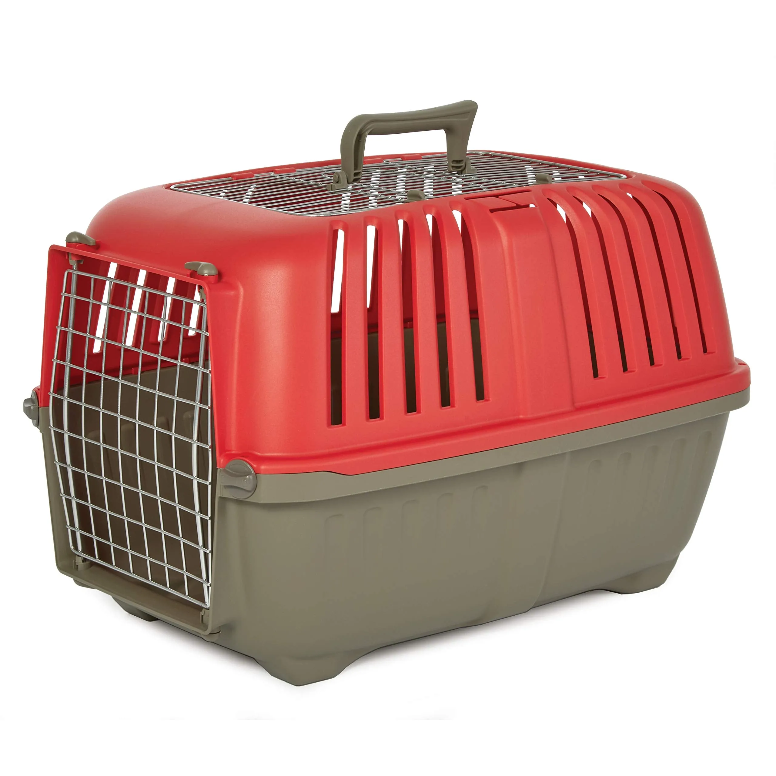 Midwest Spree Top Loading Double Door Travel Dog Kennel Carrier - Red - 24" X 15.5" X 15" Inches