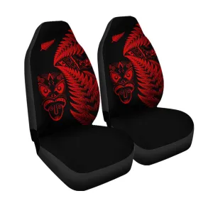 New Zealand Haka Rugby Maori Car Seat Coverlver Fern Vibes Red