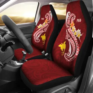Papua New Guinea Car Saet Covers PNG Seal Polynesian Patterns Plumeria