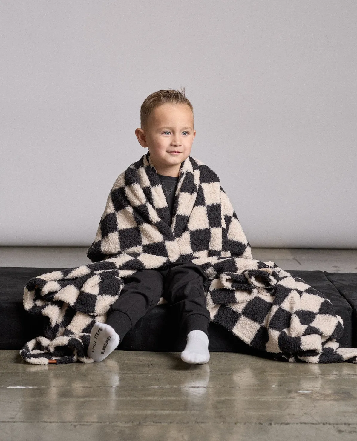 Plush Blanket - Black Check