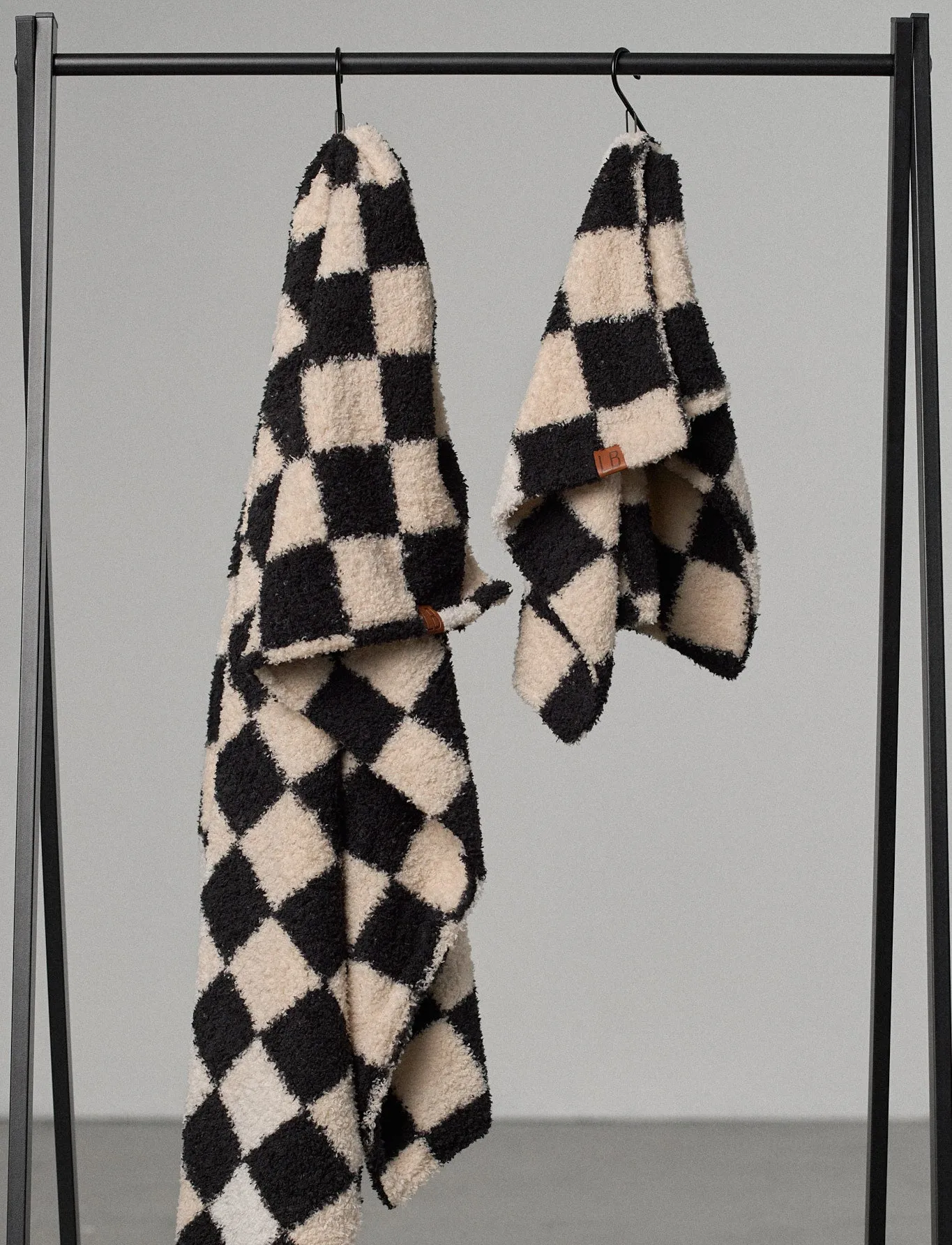 Plush Blanket - Black Check