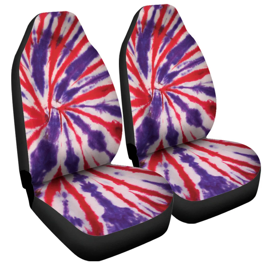 Purple And Red Spider Tie Dye Print Universal Fit Car Seat Covers