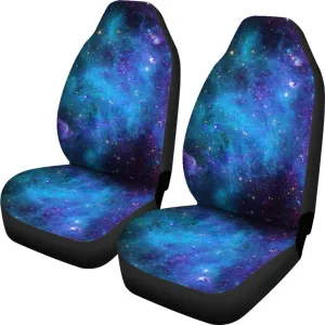 Teal Purple Stardust Galaxy Space Print Universal Fit Car Seat Covers