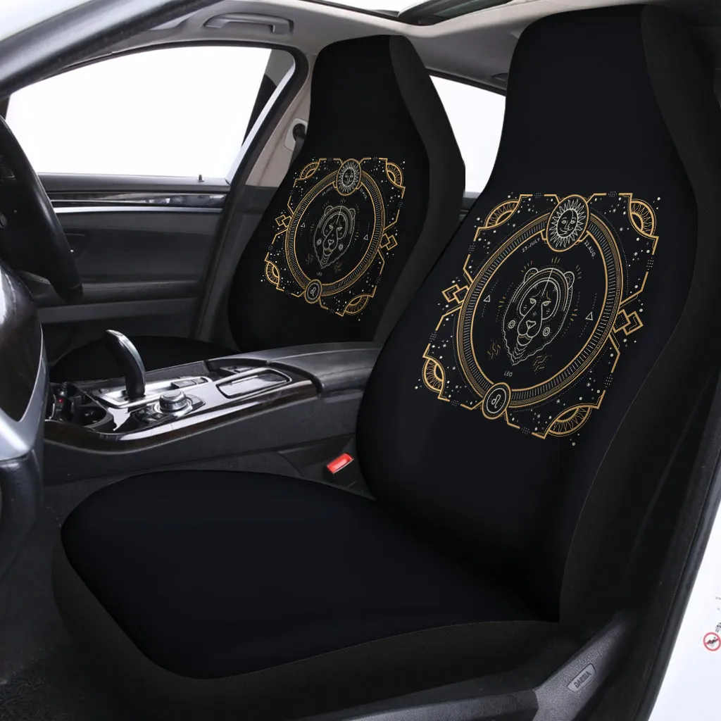 Vintage Leo Zodiac Sign Print Universal Fit Car Seat Covers