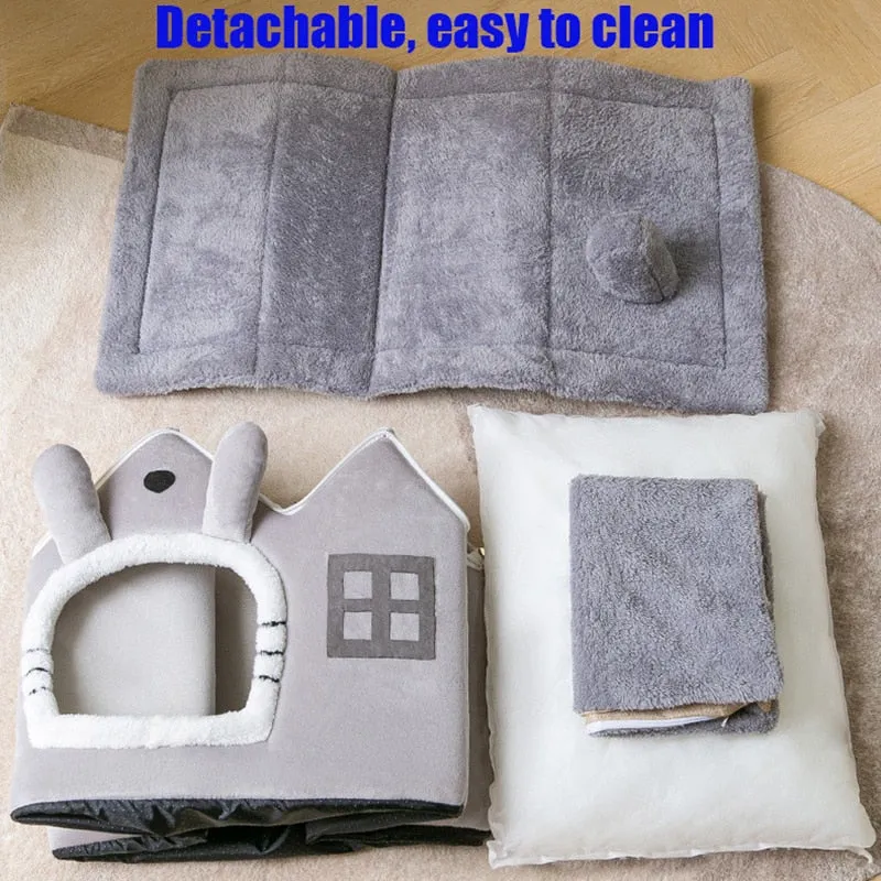Warm Plush Cat Bed House