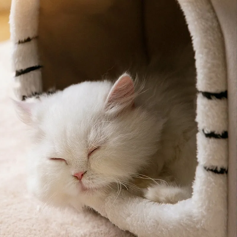 Warm Plush Cat Bed House
