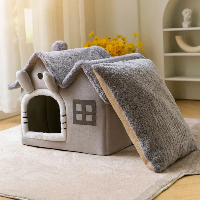 Warm Plush Cat Bed House