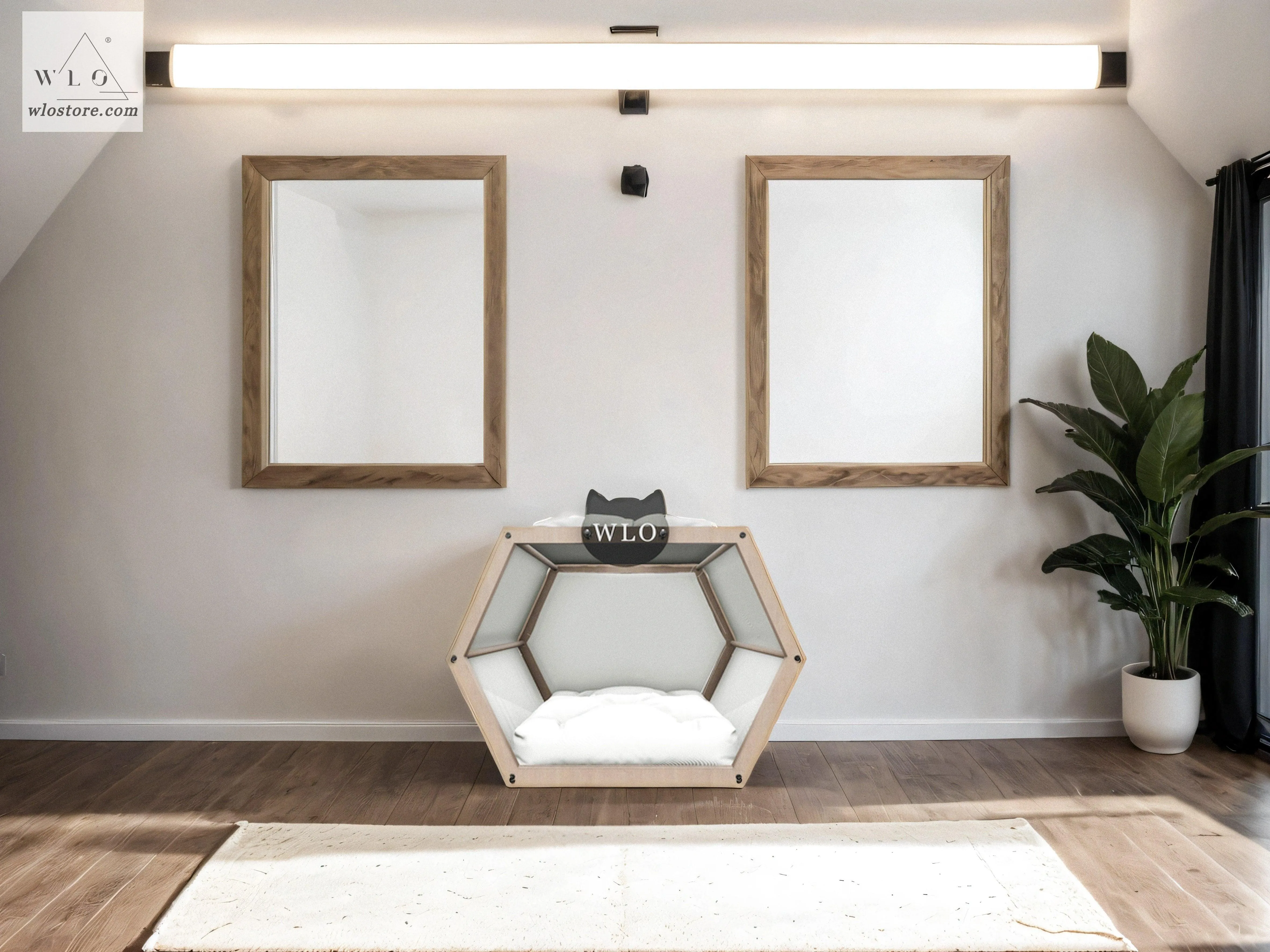 WLO® Natural Hexxon Modern Cat Bed