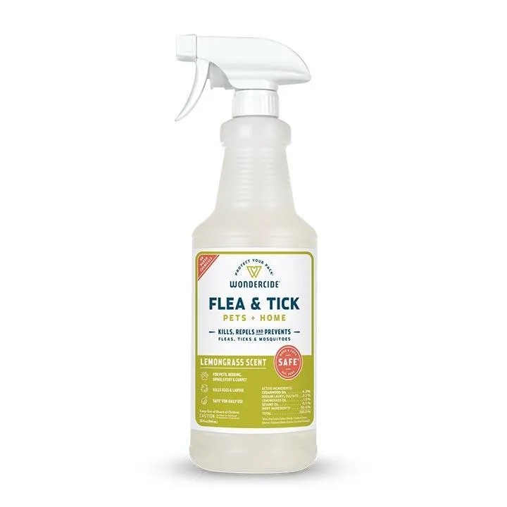 Wondercide Lemongrass Flea & Tick Spray for Pets   Home